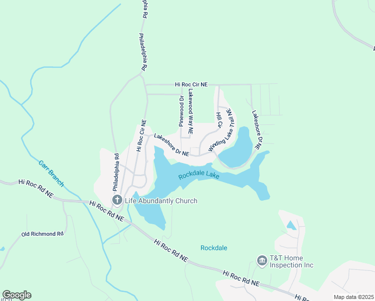 map of restaurants, bars, coffee shops, grocery stores, and more near 2510 Lakeshore Drive Northeast in Conyers