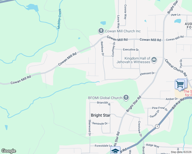 map of restaurants, bars, coffee shops, grocery stores, and more near 6646 Birchwood Court in Douglas County