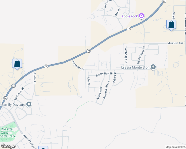 map of restaurants, bars, coffee shops, grocery stores, and more near 53002 Bantry Bay Street in Lake Elsinore