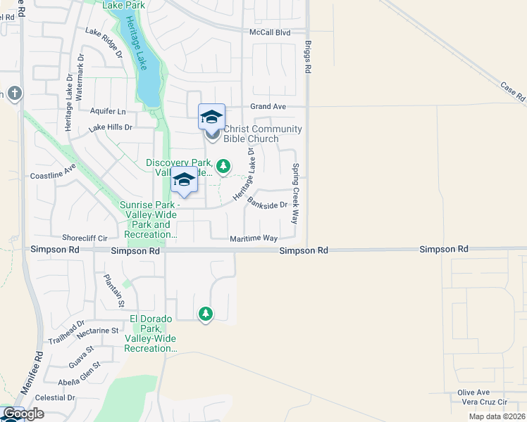 map of restaurants, bars, coffee shops, grocery stores, and more near 29863 Bankside Drive in Menifee