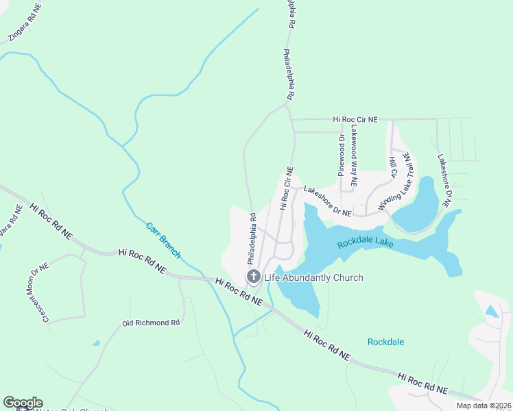 map of restaurants, bars, coffee shops, grocery stores, and more near 2390 Philadelphia Road in Conyers