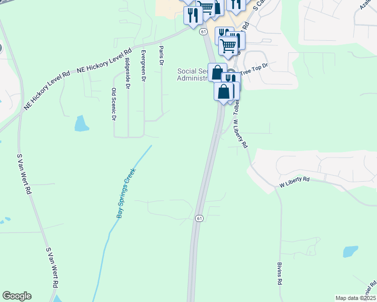 map of restaurants, bars, coffee shops, grocery stores, and more near 765 Carrollton Villa Rica Highway in Villa Rica