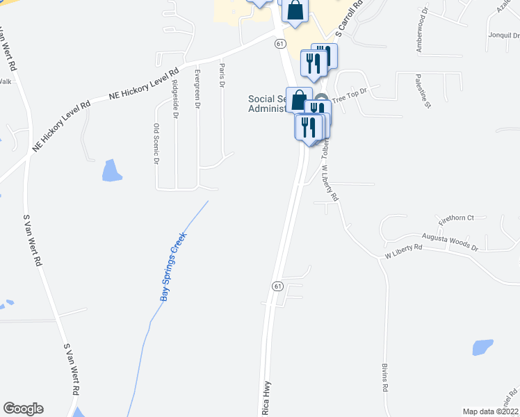 map of restaurants, bars, coffee shops, grocery stores, and more near 765 Carrollton Villa Rica Highway in Villa Rica