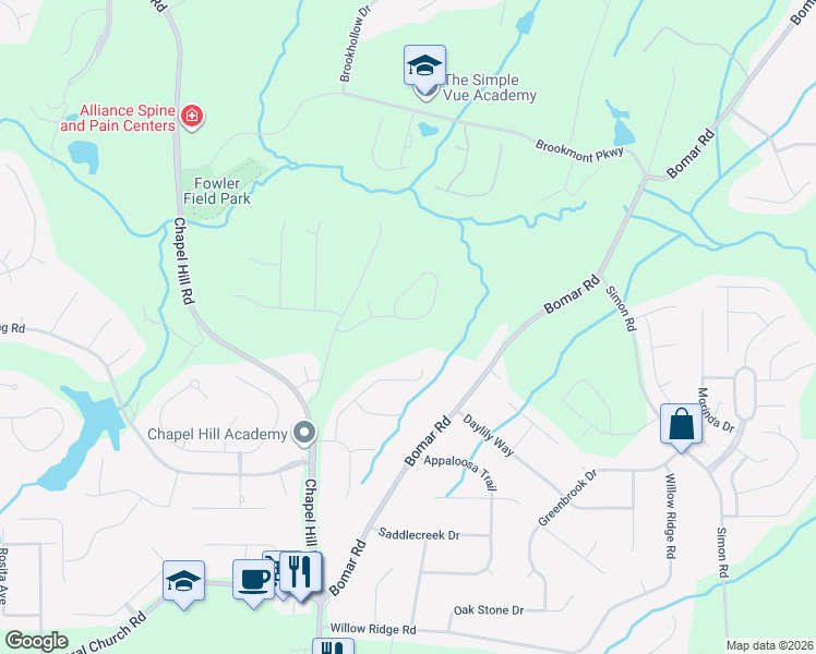 map of restaurants, bars, coffee shops, grocery stores, and more near 4199 Ashland Circle in Douglasville