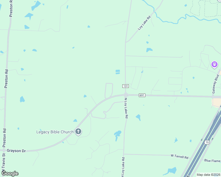 map of restaurants, bars, coffee shops, grocery stores, and more near 141 River Hills Drive in Denison