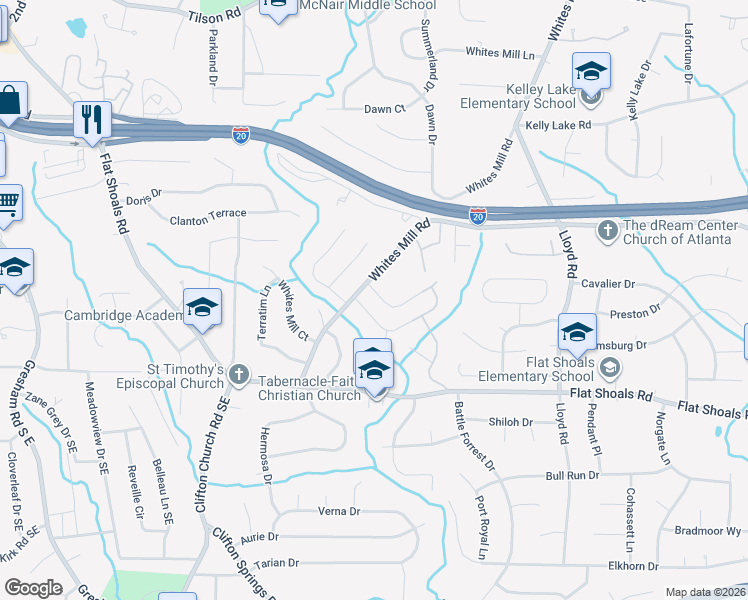 map of restaurants, bars, coffee shops, grocery stores, and more near in Panthersville