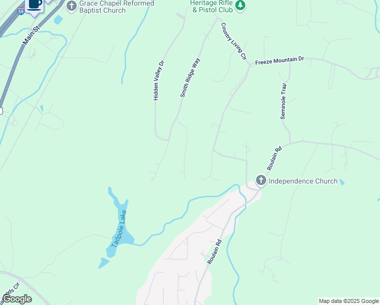 map of restaurants, bars, coffee shops, grocery stores, and more near 125 Reece Lane in Odenville