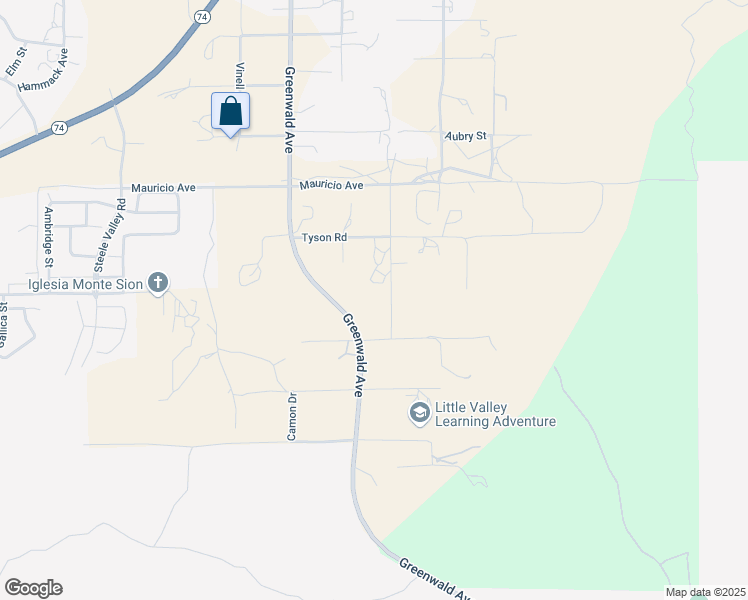 map of restaurants, bars, coffee shops, grocery stores, and more near 28265 Penney Place in Perris