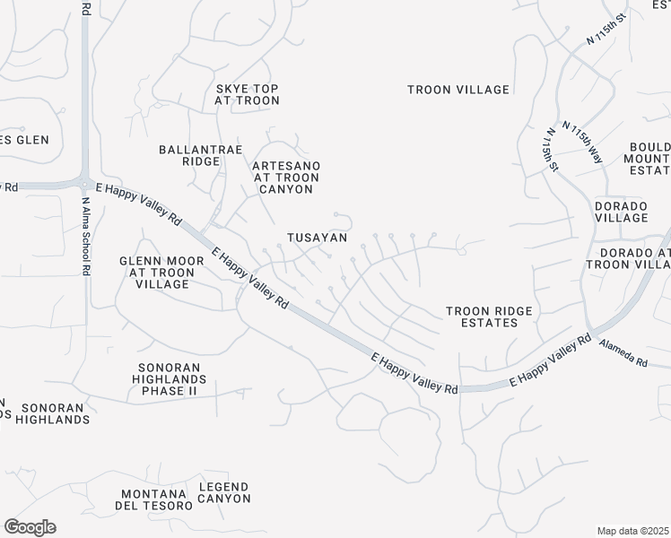map of restaurants, bars, coffee shops, grocery stores, and more near 24350 North Whispering Ridge Way in Scottsdale
