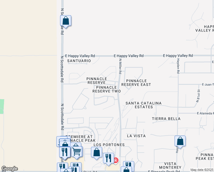 map of restaurants, bars, coffee shops, grocery stores, and more near 7521 East Santa Catalina Drive in Scottsdale
