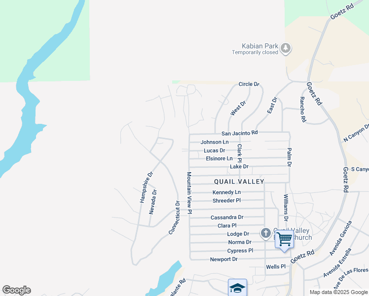 map of restaurants, bars, coffee shops, grocery stores, and more near 28286 Hampshire Drive in Menifee