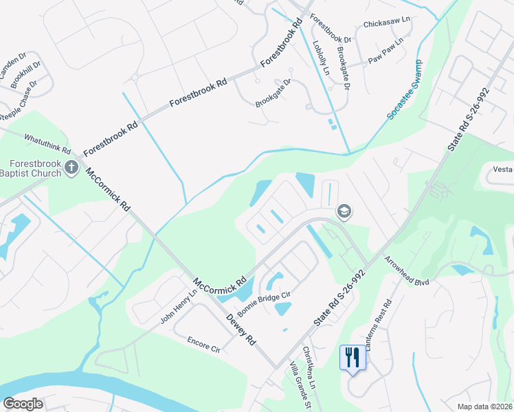 map of restaurants, bars, coffee shops, grocery stores, and more near 393 Barton Loop in Myrtle Beach