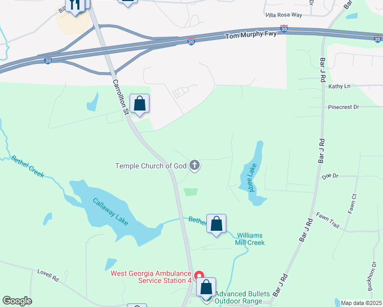 map of restaurants, bars, coffee shops, grocery stores, and more near 74 Country Place in Temple