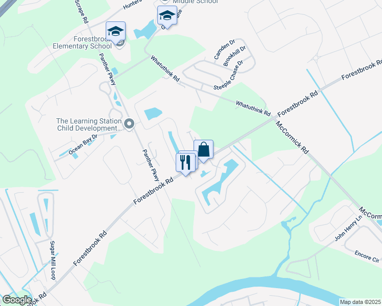 map of restaurants, bars, coffee shops, grocery stores, and more near 265 Marsh Tacky Loop in Myrtle Beach