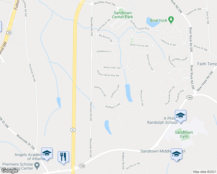 map of restaurants, bars, coffee shops, grocery stores, and more near 425 Caxton Court Southwest in Atlanta