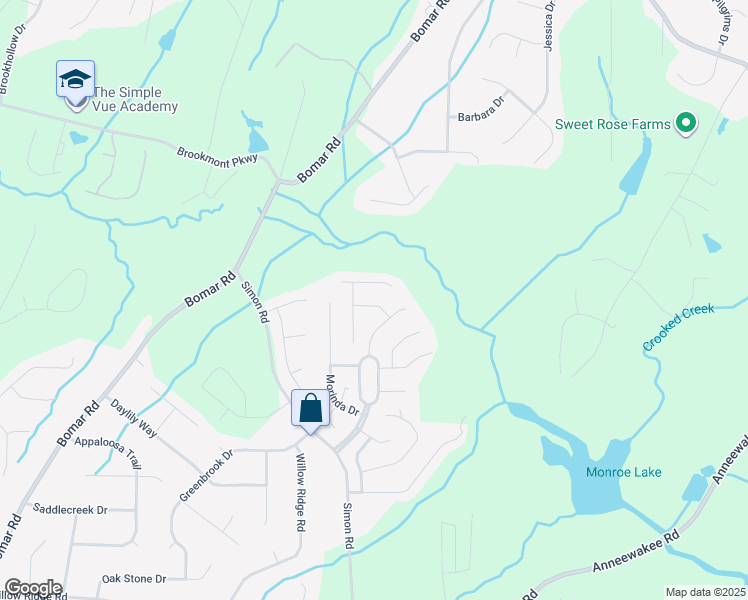 map of restaurants, bars, coffee shops, grocery stores, and more near 3764 Swain Street in Douglasville