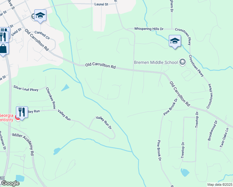map of restaurants, bars, coffee shops, grocery stores, and more near 777 Tucker Trail in Bremen