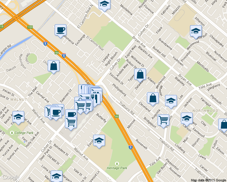 map of restaurants, bars, coffee shops, grocery stores, and more near 9 Mosby in Irvine