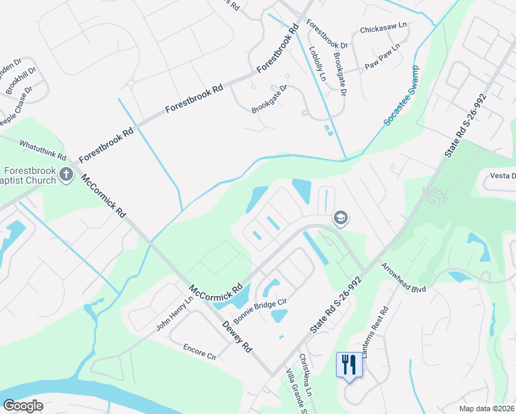 map of restaurants, bars, coffee shops, grocery stores, and more near 393 Barton Loop in Myrtle Beach