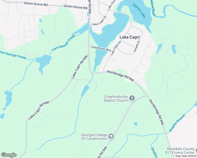 map of restaurants, bars, coffee shops, grocery stores, and more near 2520 Van Greene Drive Northwest in Conyers