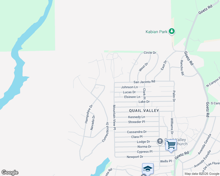 map of restaurants, bars, coffee shops, grocery stores, and more near 28291 Mountain View Place in Canyon Lake