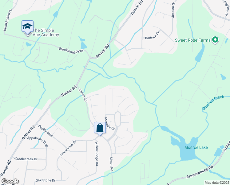 map of restaurants, bars, coffee shops, grocery stores, and more near 3764 Swain Street in Douglasville