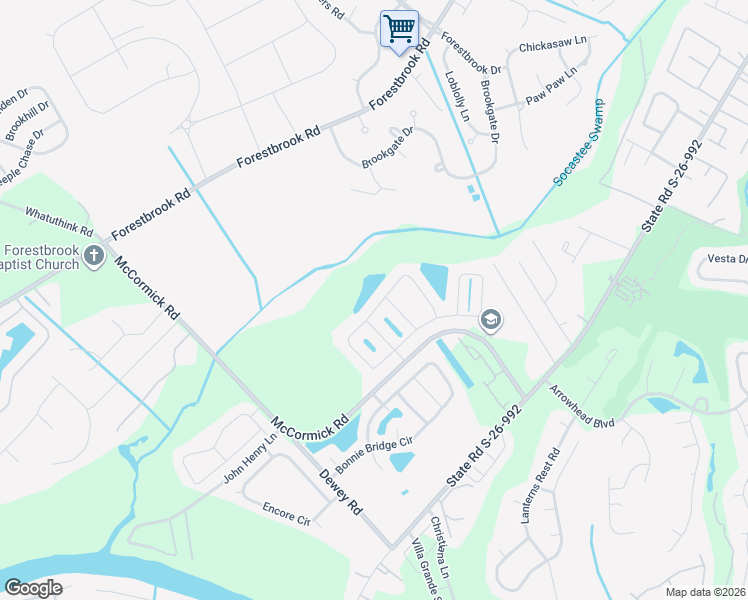 map of restaurants, bars, coffee shops, grocery stores, and more near 393 Barton Loop in Myrtle Beach