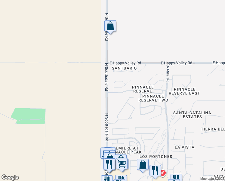 map of restaurants, bars, coffee shops, grocery stores, and more near 7237 East Desert Vista Road in Scottsdale