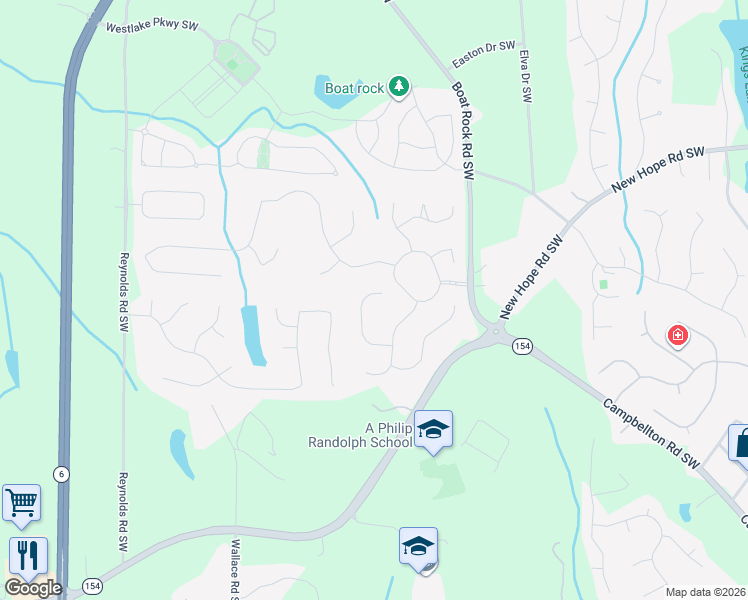 map of restaurants, bars, coffee shops, grocery stores, and more near 255 Stoneleigh Drive Southwest in Atlanta