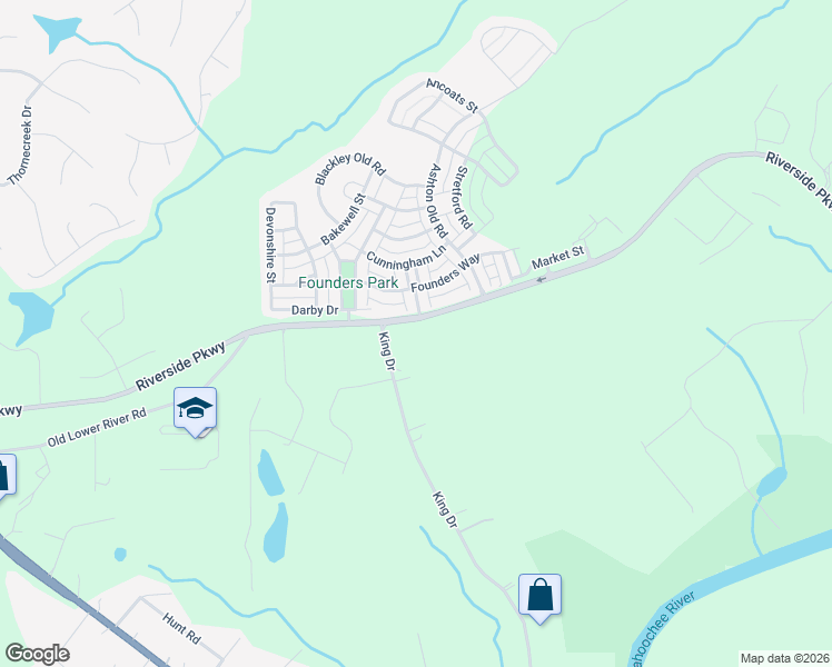 map of restaurants, bars, coffee shops, grocery stores, and more near 1972 Riverside Parkway in Douglasville