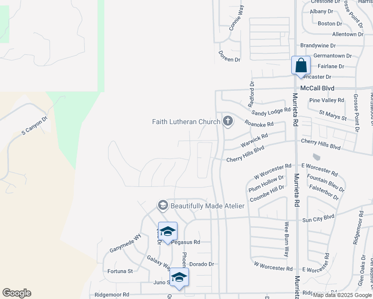 map of restaurants, bars, coffee shops, grocery stores, and more near 28275 Delphinus Drive in Menifee