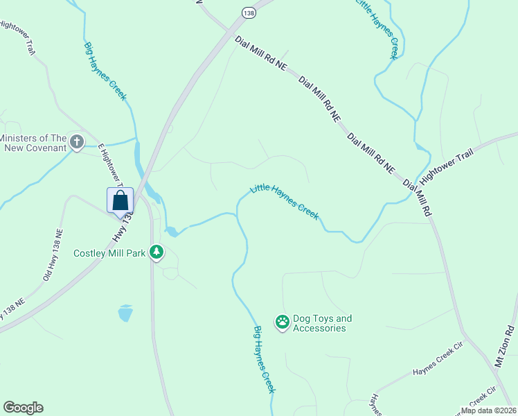 map of restaurants, bars, coffee shops, grocery stores, and more near 2524 Stream View Drive in Conyers
