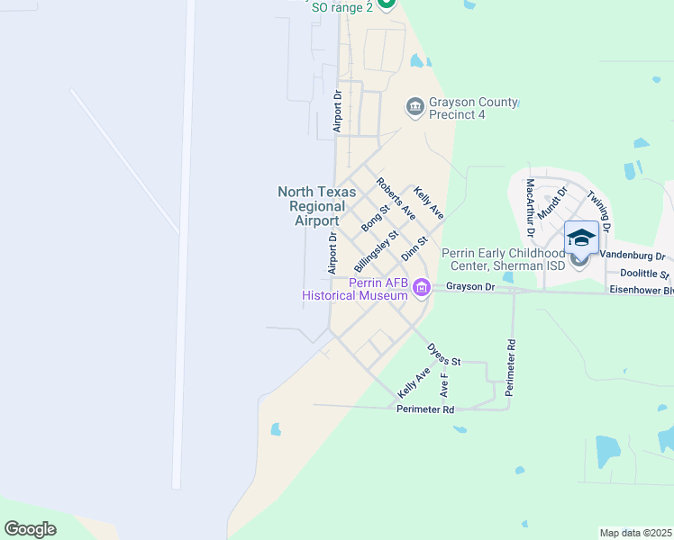 map of restaurants, bars, coffee shops, grocery stores, and more near 10000 North Grayson Drive in Denison
