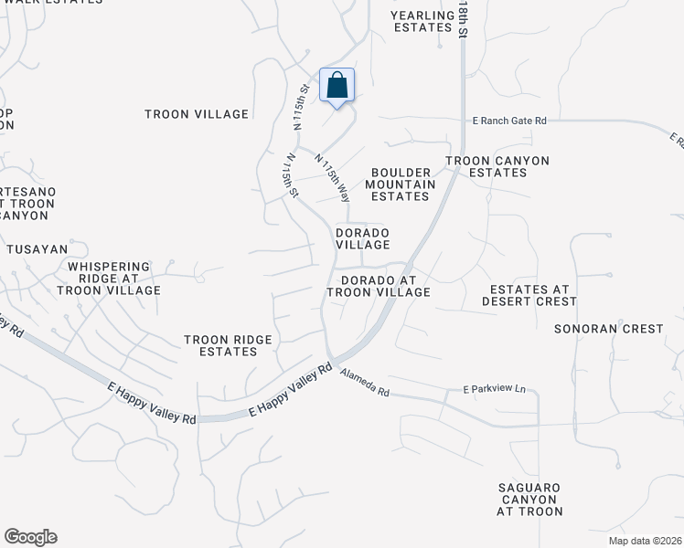 map of restaurants, bars, coffee shops, grocery stores, and more near 11512 East De La O Road in Scottsdale
