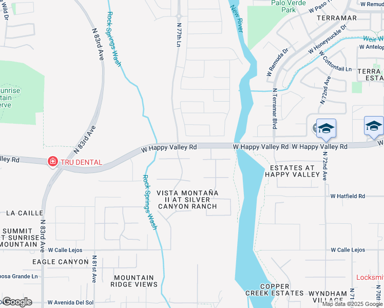 map of restaurants, bars, coffee shops, grocery stores, and more near 7710 West Artemisa Avenue in Peoria