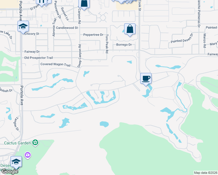 map of restaurants, bars, coffee shops, grocery stores, and more near 46305 Jacaranda Court in Indian Wells