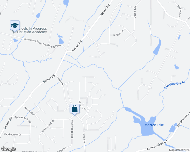 map of restaurants, bars, coffee shops, grocery stores, and more near 3654 Lear Court in Douglasville
