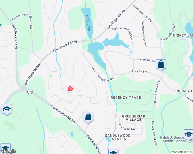 map of restaurants, bars, coffee shops, grocery stores, and more near 1750 Loch Lomond Trail Southwest in Atlanta