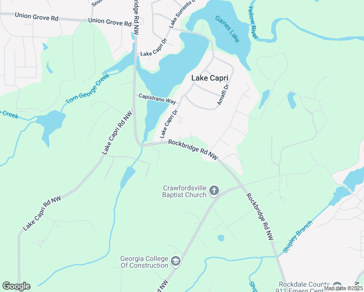 map of restaurants, bars, coffee shops, grocery stores, and more near 2476 Rockbridge Road Northwest in Conyers