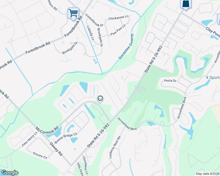map of restaurants, bars, coffee shops, grocery stores, and more near 3607 Cluster Lane in Myrtle Beach