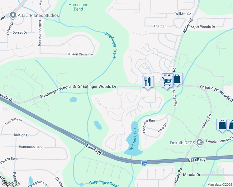 map of restaurants, bars, coffee shops, grocery stores, and more near 14 Quail Run in Decatur