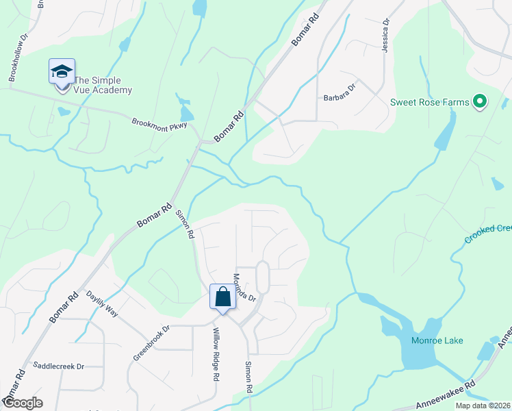 map of restaurants, bars, coffee shops, grocery stores, and more near 3684 Lear Court in Douglasville