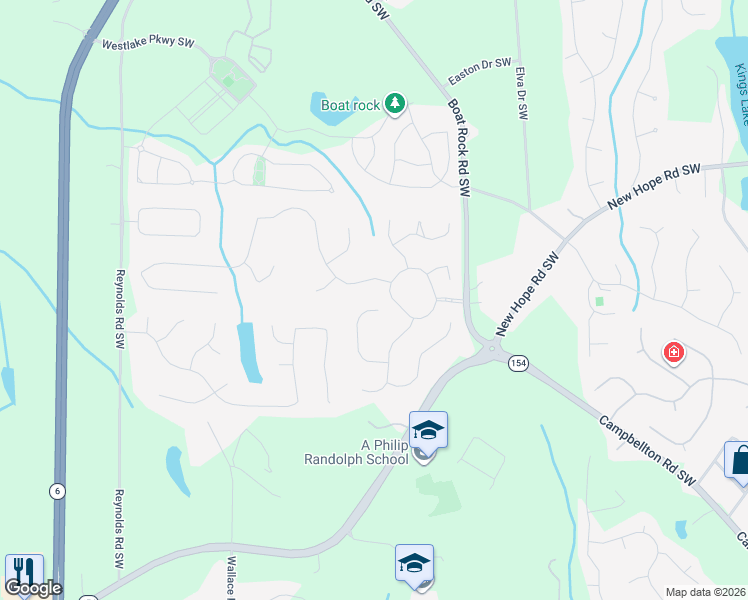 map of restaurants, bars, coffee shops, grocery stores, and more near 5120 Stone Croft Trail in Atlanta