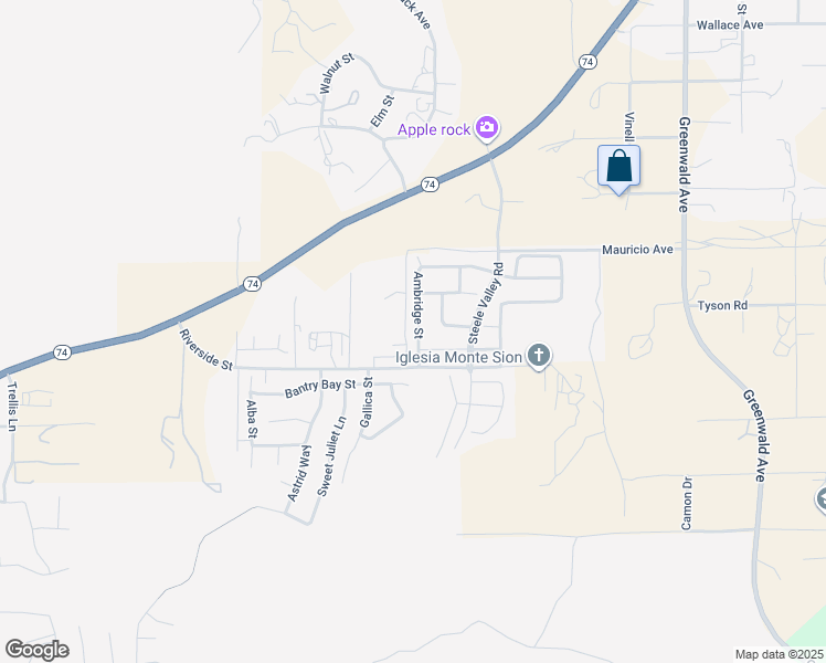 map of restaurants, bars, coffee shops, grocery stores, and more near 53213 Ambridge Street in Lake Elsinore