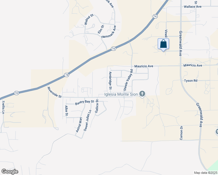 map of restaurants, bars, coffee shops, grocery stores, and more near 53213 Ambridge Street in Lake Elsinore