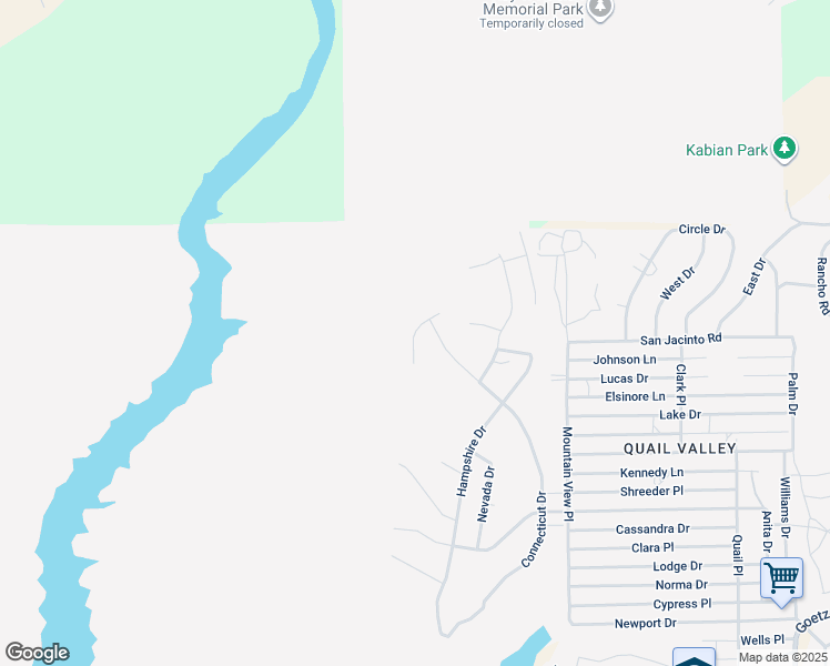 map of restaurants, bars, coffee shops, grocery stores, and more near Montana Street in Menifee