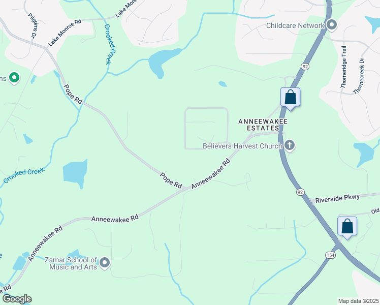 map of restaurants, bars, coffee shops, grocery stores, and more near 3812 Willow Tree Circle in Douglasville
