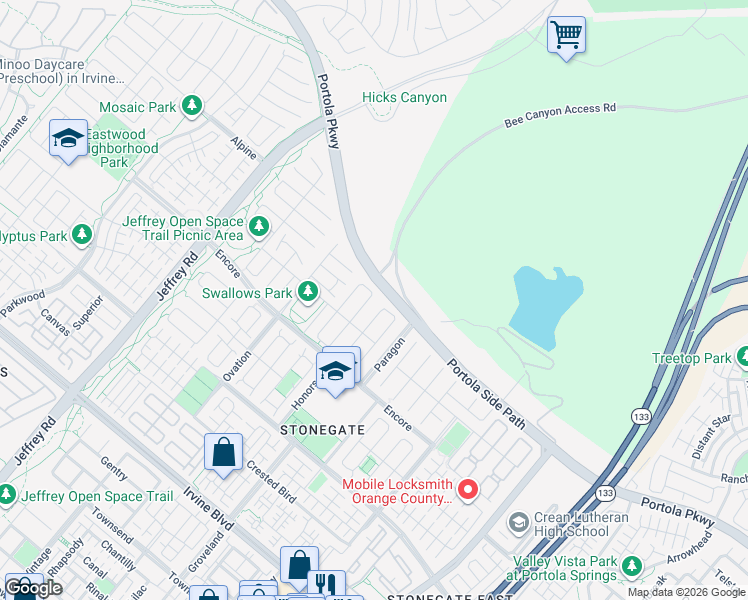 map of restaurants, bars, coffee shops, grocery stores, and more near 84 Hazelton in Irvine