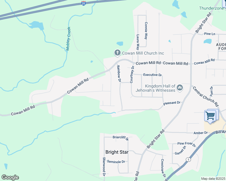 map of restaurants, bars, coffee shops, grocery stores, and more near 3491 Birchwood Drive in Winston
