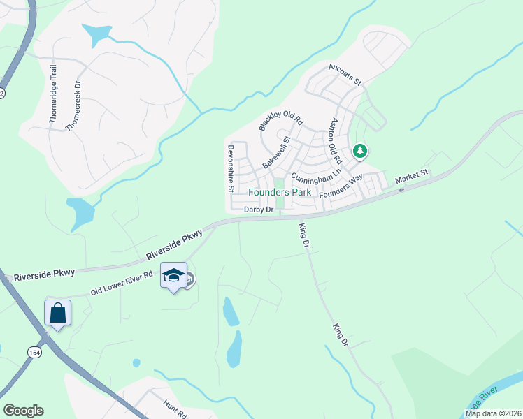 map of restaurants, bars, coffee shops, grocery stores, and more near Darby Drive in Douglasville